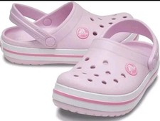 Zoccoli Crocs Unisex Bambini Crocband K, Ballerina Rosa, 2 UK Nuovi con etichette
