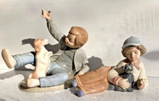 2 statuine NAO by LLADRO, ragazzi e cani