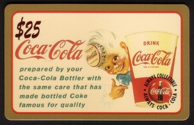 Coca-Cola '95 $25. Sprite Boy Pointing To Coke Cup Drink Coca-Cola Phone Card