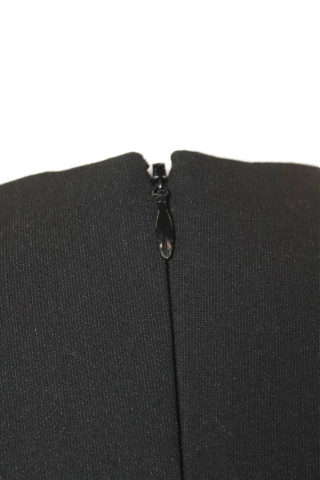 Elizabeth and James Womens Lace-Up Front Slit Midi Zipped Dress Black Size 6 - Image 4 of 4