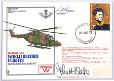 GB HELICOPTER RAF Westland Lynx *WORLD RECORD FLIGHT* Cover 1972 Signed YO391