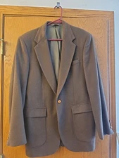 Vintage Hunt Valley Mens Camal Hair Blazer Sport Coat 40L Brown
