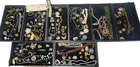 ANTIQUE VICTORIAN ART DECO ART NOUVEAU JEWELRY LOT - COSTUME SILVER GOLD FILLED