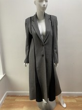 2012 John Galliano Gray and Black Insert Princess Coat - Size 10