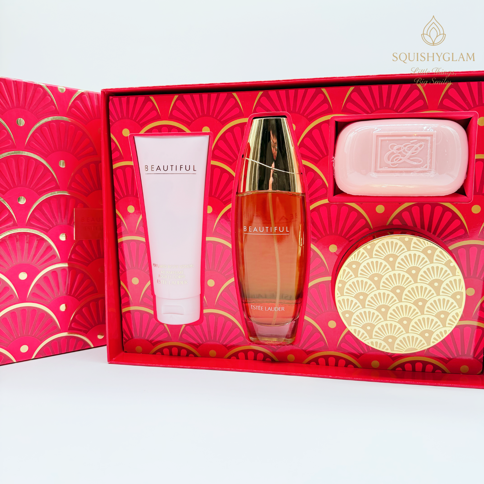 Estee Lauder Beautiful 4-Pc Set 3.4oz EDP Lotion Soap Powder $190 Value