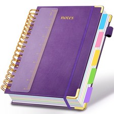 Hardcover Spiral Notebook 8"x10" Journal Notebook with Tabs and Removable Div...