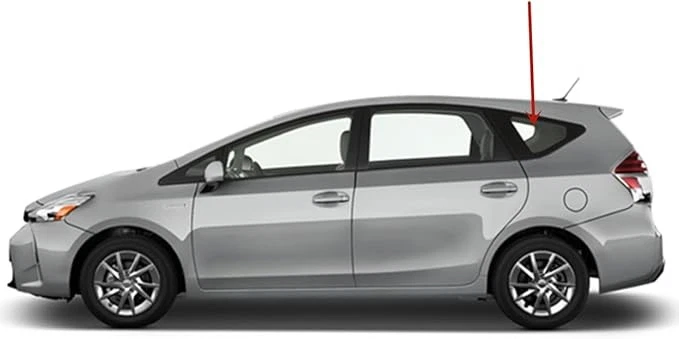 12-18 Toyota Prius V Left Rear Quarter Glass Foto 3 de 4