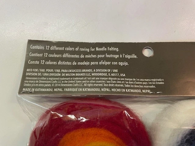 100% Wool Roving Rolls Needle Felting Dimensions Rainbow Multi Colors 2 oz.- New - Image 3 of 3