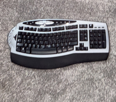 Microsoft Ergonomic QWERTY (Standard) Computer Keyboard, Black & Silver Plastic