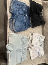 4 Lot Of Girls Shorts Size 7/8 Blue Jean Stretch Cat  Jack shorts.