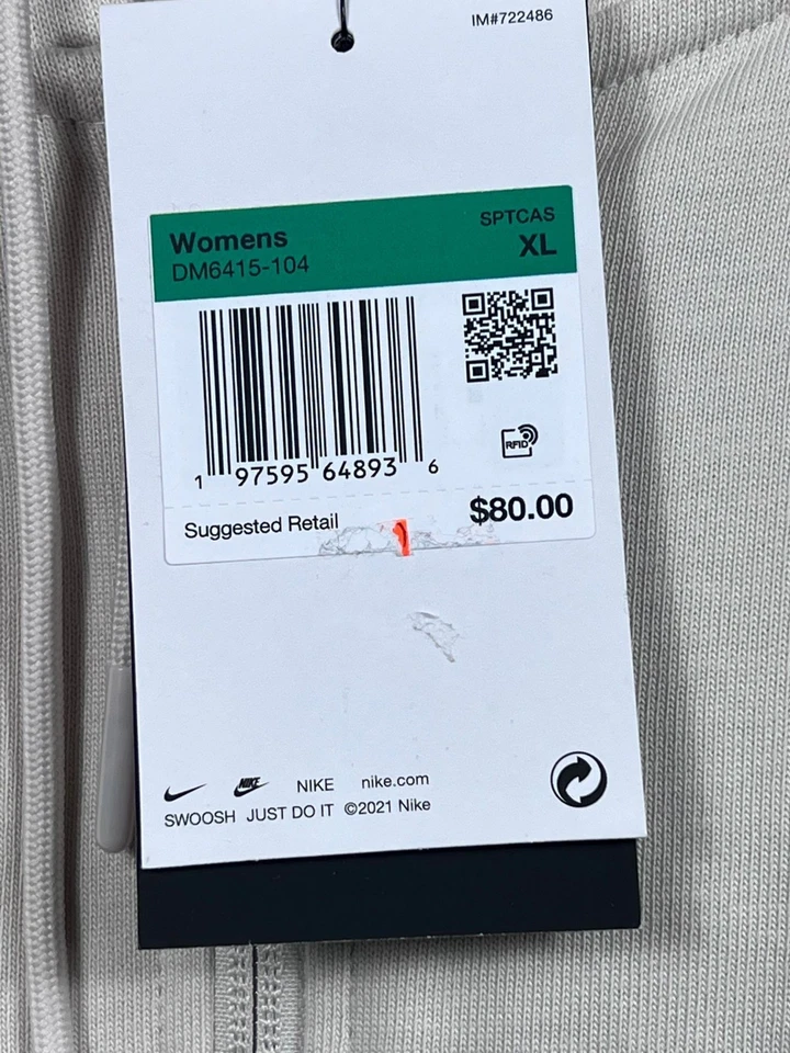 Nike Sportswear Jersey de gran tamaño cremallera completa sudadera con capucha para mujer talla XL DM6415-104 NUEVO Foto 4 de 4