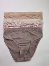 Lucky Brand 3 Pack Hi-Cut Ultra Soft Ladies Underwear, Size Medium - Open Box