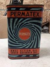 Vintage Oil Can Permatex Shock Absorber Fluid Quart Partially Full