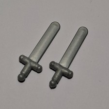 Lego - 2 x Pearl Light Grey Minifigure Weapon Short Sword (3847)