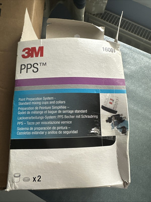1 Stück 3M 16001 PPS Farbvorbereitungssystem Sprühfarbe Mischbecher & Kragen. 2 Tassen