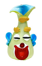 SCULTURA IN VETRO SOFFIATO MURANO bottiglia  pagliaccio VENINI ART DECO VINTAGE