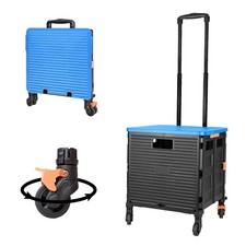 FELICON SELORSS Foldable Utility Cart Folding Portable Rolling Crate Handcart...