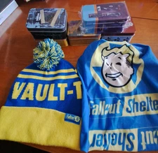 Ultimate NUKA CAPS FALLOUT MEGA Bundle 5 NUKA COLA TINS Fallout Beanie Vault Hat