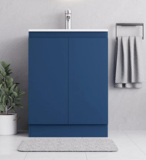 BELOFAY Denvor Blue 600mm Floor Standing Bathroom Vanity Unit With Basin