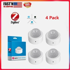 4 Zigbee Wireless Motion Sensor Detector with Smart Home Assistant Hubitat Alexa