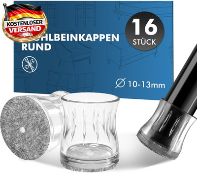 Shinfly 16 Stück Stuhlbeinkappen Rund Mit Filz   10-13Mm Chair Leg Caps Klein, S