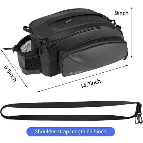 3in1 Fahrradtasche für Gepäckträger Rucksack, Packtasche Wasserdicht 12L E-Bike - Bild 12 von 12