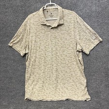 Adidas Golf Polo Shirt Mens Sz 2XL Short Sleeve Beige Camo Lightweight