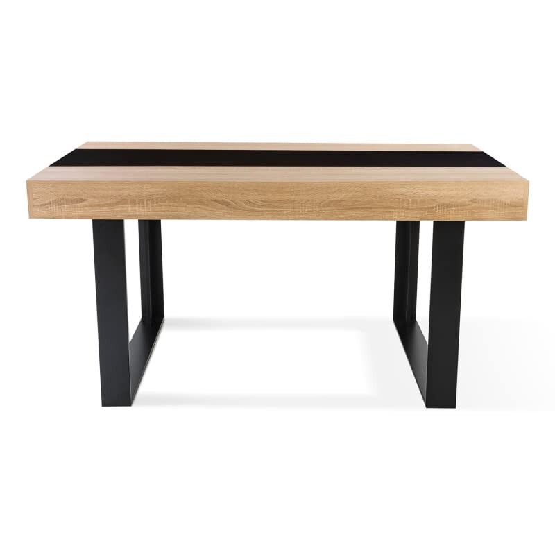 Table à manger contemporaine bois et noir pour repas chaleureux
