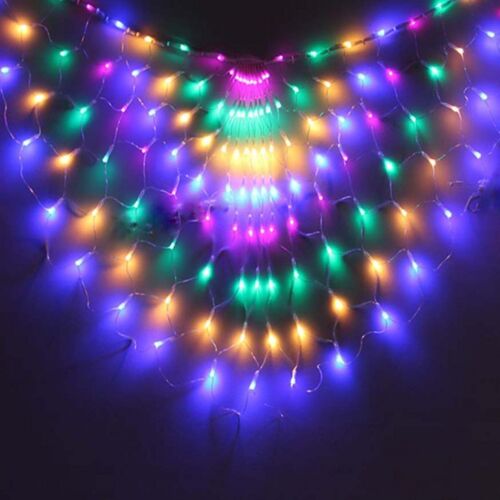 444LED Peacock Waterfall Net Mesh Curtain Light Fairy String Lights Xmas Party - Picture 10 of 30