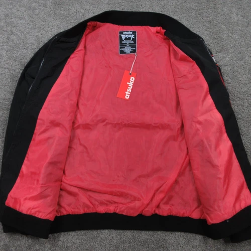 Berserk Jacket Mens XXL 2XL Black Skull Knight Bomber Windbreaker Coat Anime NWT image 8