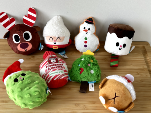 NEW Set of 8 Bark Box Christmas Small Dog Toys Reindeer Santa Tree Snowman +More - Afbeelding 1 van 1