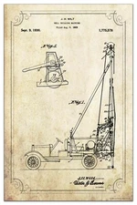 Vintage Well Drilling Truck Patent Art Print 11x17 Service Office Wall Decor
