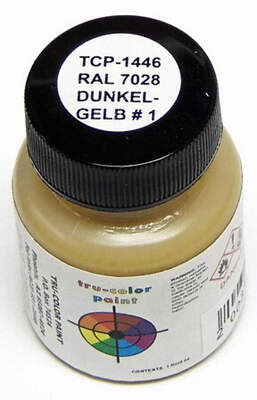 Tru-Color 1446 RAL 7028 Dunkelgelb #1 Dark Yellow Solvent Based Acrylic Paint 1o
