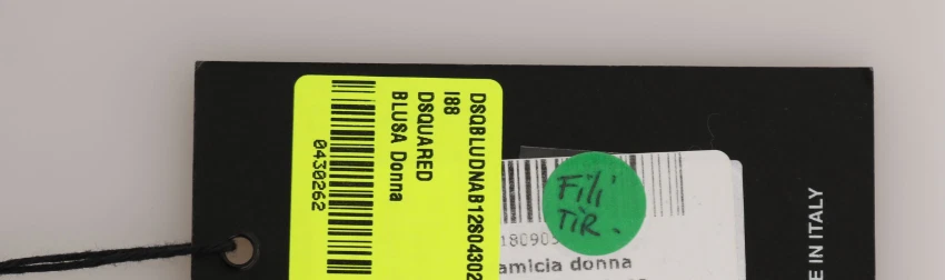 Blusa DSQUARED2 seda oro plata jacquard transparente parte superior IT40 / US6/S PRECIO DE VENTA SUGERIDO POR EL FABRICANTE $600 Foto 2 de 4