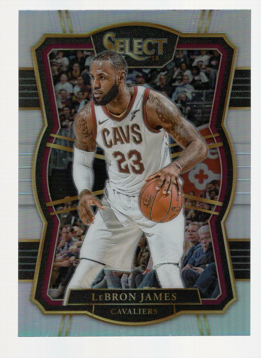 LEBRON JAMES 2017-18 PANINI SELECT PREMIER LEVEL SILVER PRIZM REFRACTOR #122