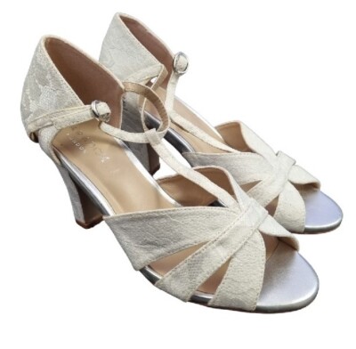 Low Heel T Bar Peep Toe Heels JOHN LEWIS Delphinium Leather T-Bar