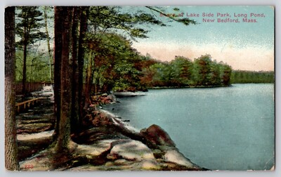 Lake Side Park Long Pond New Bedford MA Lakeville Freetown Postcard c1910's