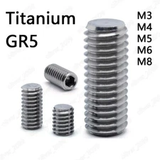 Titanium GR5 Hex Socket Set Screws Flat Point Grub Screws DIN913 M3 M4 M5 M6 M8