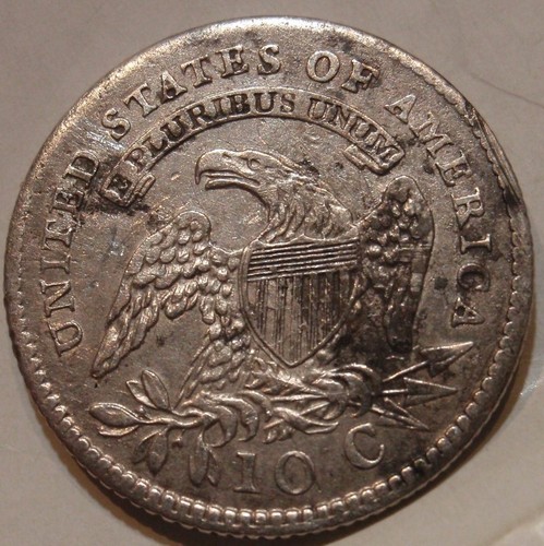 1814 Capped Bust Dime Large Date AU/UNC Details Liberty Cap Draped bust 10 cent - Picture 12 of 12
