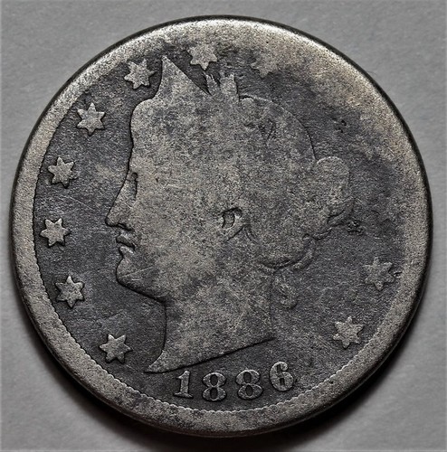 1886 Liberty Head Nickel - US Semi-Key 5c Coin - Picture 3 of 8