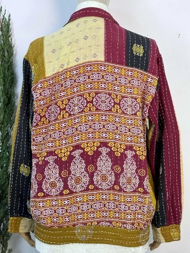 Chaqueta Kantha India Hecha a Mano 10 Piezas, Chaqueta Kantha de Algodón Suave, Bata de Baño Kimono - Imagen 6 de 7