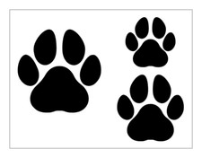 Dog Paw Print Stencil 3 Sizes Puppy Foot Design 8.5" x 11" Reusable Sheet S1298