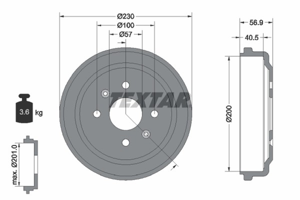 Bremstrommel Chevrolet T. Aveo/Kalos/Spark 03--image