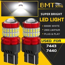 2X 7440 7441 LED Back Up Reverse Light Bulbs Canbus White 6000K Bright 2800LM
