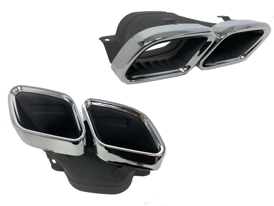 Difusor C63 + Puntas de silenciador cromadas Kit de escape cuadrado AMG W205 sedán solo 15-18 Foto 3 de 4