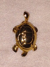 Sea Turtle Brooch Pin Gold Tone Tortoise Ocean Sea Beach Coastal UNBRANDED