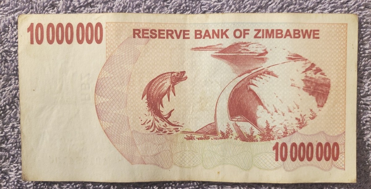 モコ へドル7枚 Item # G-334 / ONE NOTE- $10 Million Zimbabwe PAPER MONEY