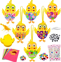12 StüCk OsterküKen Bastelset, Filz Ostern Basteln Kinder, Moosgummi Bastelset K