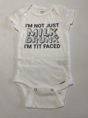 New!! Gerber Onesie 0-3 Months Funny Gift Milk Drunk Tit Faced Gag Gift