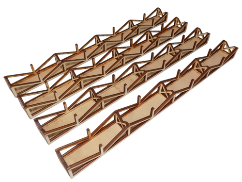 4 x 28cms Carriage Maintenance Wooden Platforms OO Gauge 1:76 scale Railway Kit - Picture 6 of 13